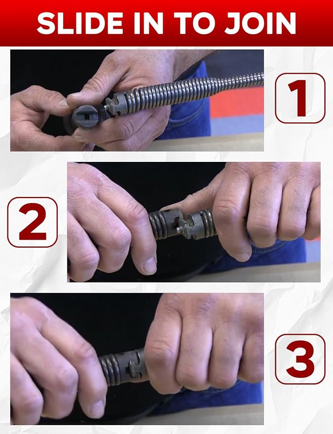 6PCS 30mm Drain Cleaning Attachment Set Fit for K-60SP/ K-60SE/ K-750/ RID-GID C-7 C-8 C-8IC C-9 C-10 C-10IC Cables, Fit for Cables with 5/8" to 7/8"