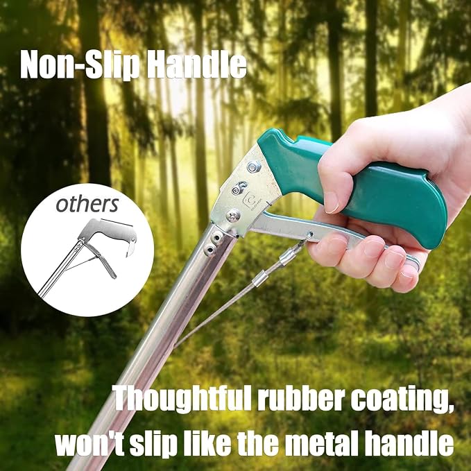IC ICLOVER Professional 52 Inch Upgrade Heavy Duty Extra Long Snake Tongs Reptile Grabber Rattle Snake Catcher Wide Jaw Handling Tool with Non-Slip Grip Handle