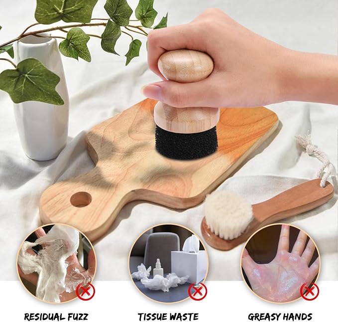Cast Iron Scrubber with Handle+Cast Iron Oil Applicator