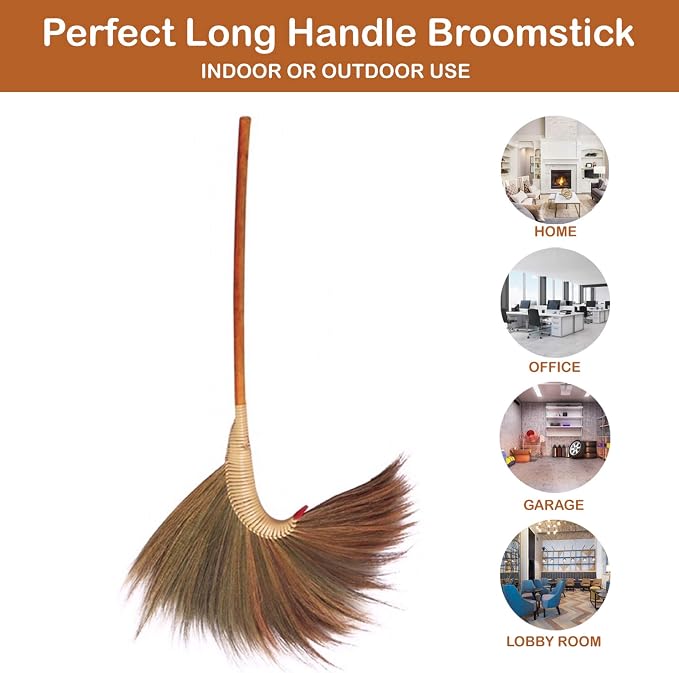 Natural Grass Broom 100% Handmade (Contemporary)