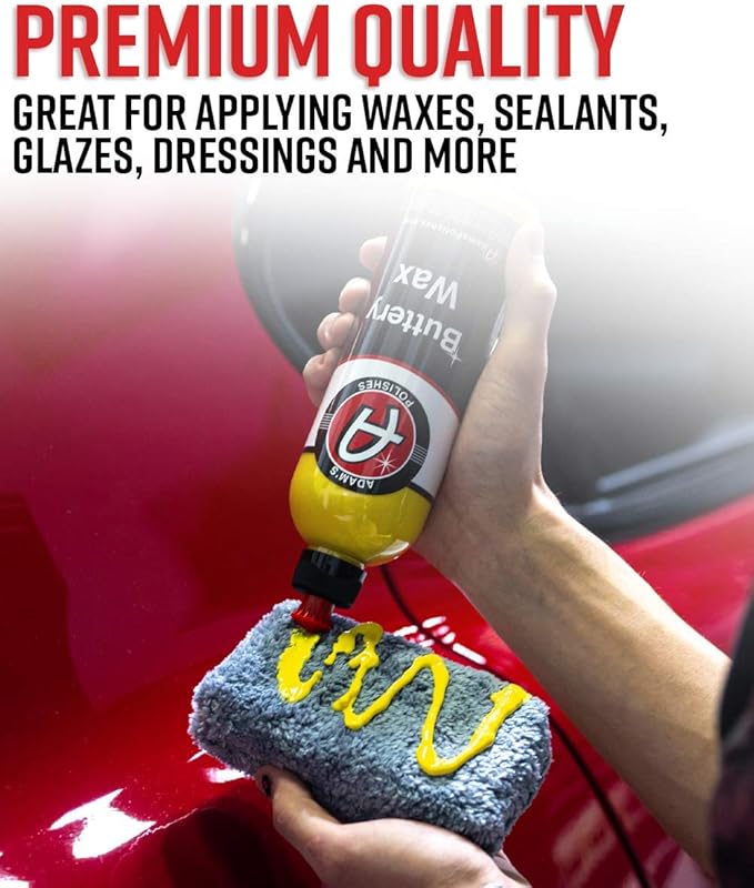 Adam's Polishes Plush Microfiber Applicator Pad (12 Pack) – Microfiber Sponge Car Detailing Applicators | Use with Ceramic Coating for Cars, Car Wax, Paint Sealants, Compound, Polish, Glazes & More