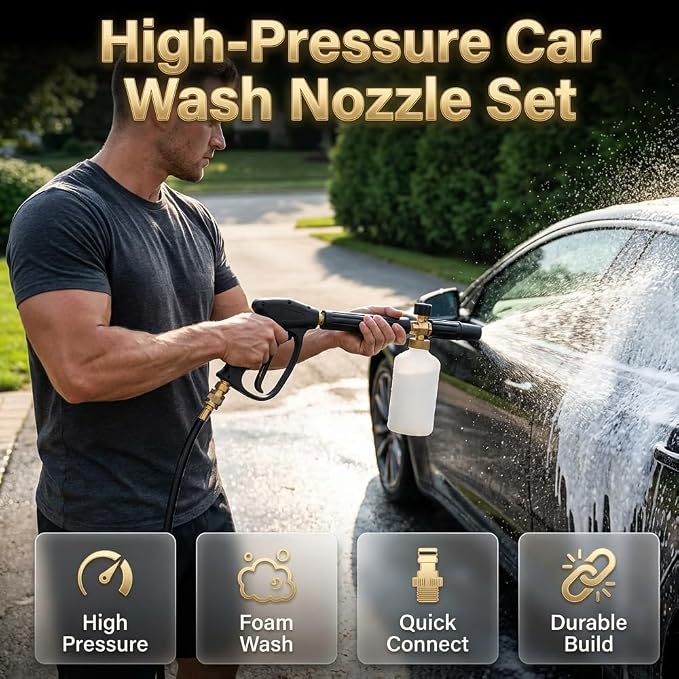 2026 New Turn Any Hose into a High Pressure Water Cleaning Jet,Heavy Duty Garden Hose Nozzle,Multi Function Lawn & Garden Watering Sprayer,Spray Nozzles for Cleaning Yard Pets Car