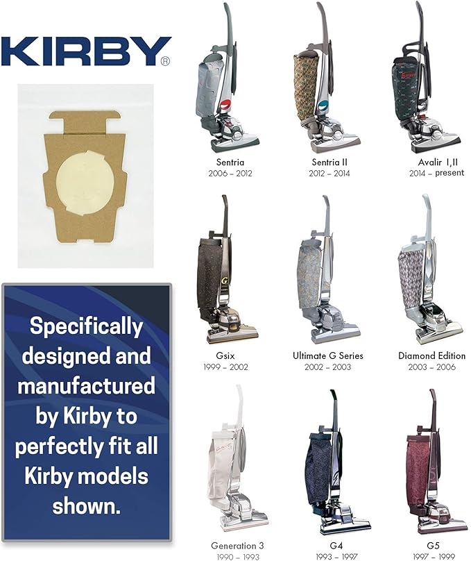 Kirby Vacuum Maintenance Bundle – 6 HEPA Filter Bags & 3 Replacement Belts – Compatible with Kirby Upright Vacuums