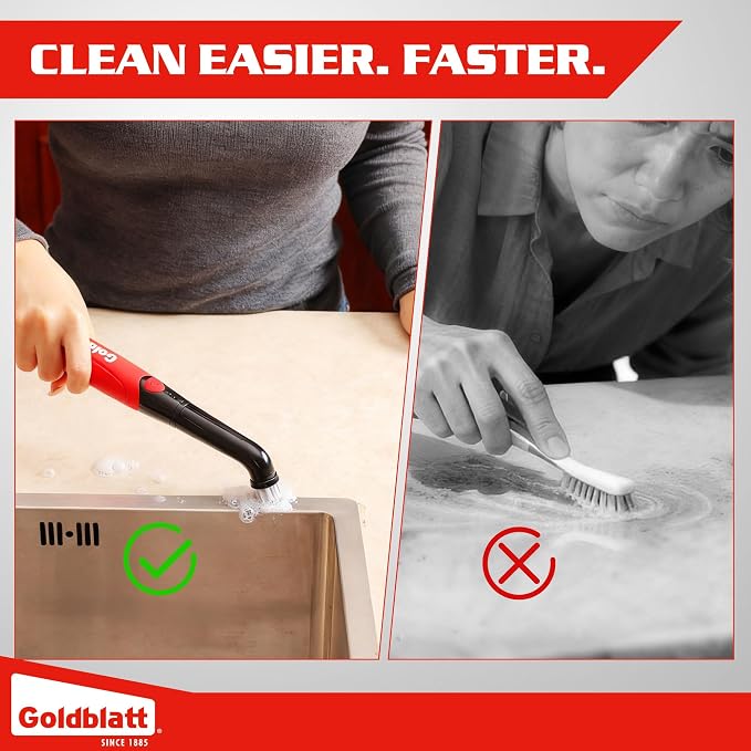 Goldblatt Cordless Electric Spin Scrubber 18-Piece Kit, Power Scrubber with Battery Indicator Light, Waterproof Electric Cleaning Brush for Grout, Tile, Bathroom, Kitchen Cleaning