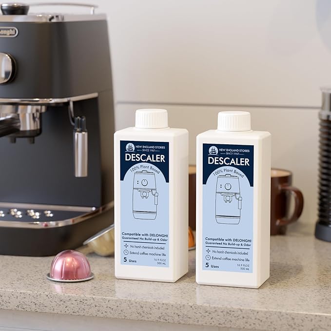 10 Uses DeLonghi Compatible Descaling Solution, Specially Designed to Clean Delonghi Coffee Machines and Maker - 33.8oz Espresso Coffee Maker Cleaner, Coffee Pot Cleaning Limescale Remover