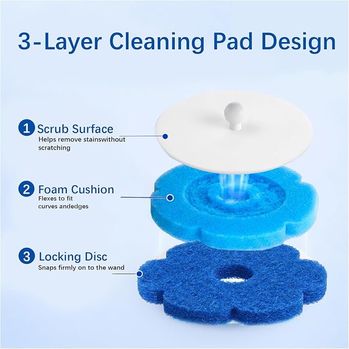 Disposable Toilet Brush with 42 Refills, Toilet Bowl Cleaner Brush with Holder, Wall Mounted Toilet Wand Kit, Random Color Refill Heads in Blue, Yellow or Purple