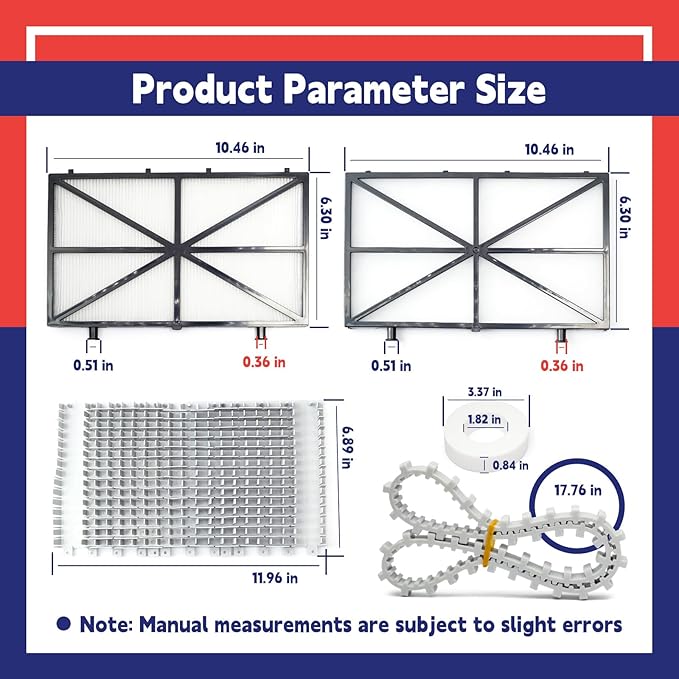 Tune Up Rebuild Kit with 9991433-R4 Fine Filter Panels 6101641-R2 Brushes 6101611-R4 Climbing Rings 9985006-R2 Tracks Replacement for Maytronics for Dolphin for Nautilus CC Plus Robotic Pool Cleaner