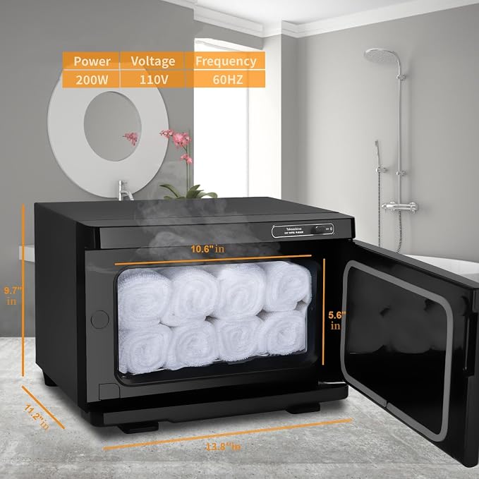 Towel Warmer, 8L Facial & Spa Towel Warmer Auto Reheat, Hot Towel Warmer Cabinet for Estheticians, Professional Towel Warmer for Salon, Spa, Massage