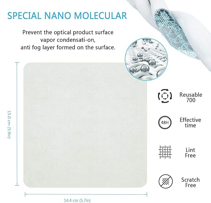 Eyeglasses Anti-Fog Cleaning Cloths, Screens, Lens Wipe for All Electronic Device Screens(50 Pack Anti-Fog Wipe)