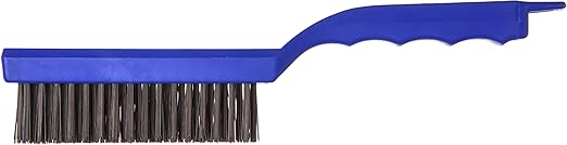 SPARTA 4067000 Flo-Pac Carbon Steel Griddle Brush, Grill Cleaning Brush, Kitchen Brush With Hanging Hole For Kitchen, Restaurant, Home , 11 Inches, Blue