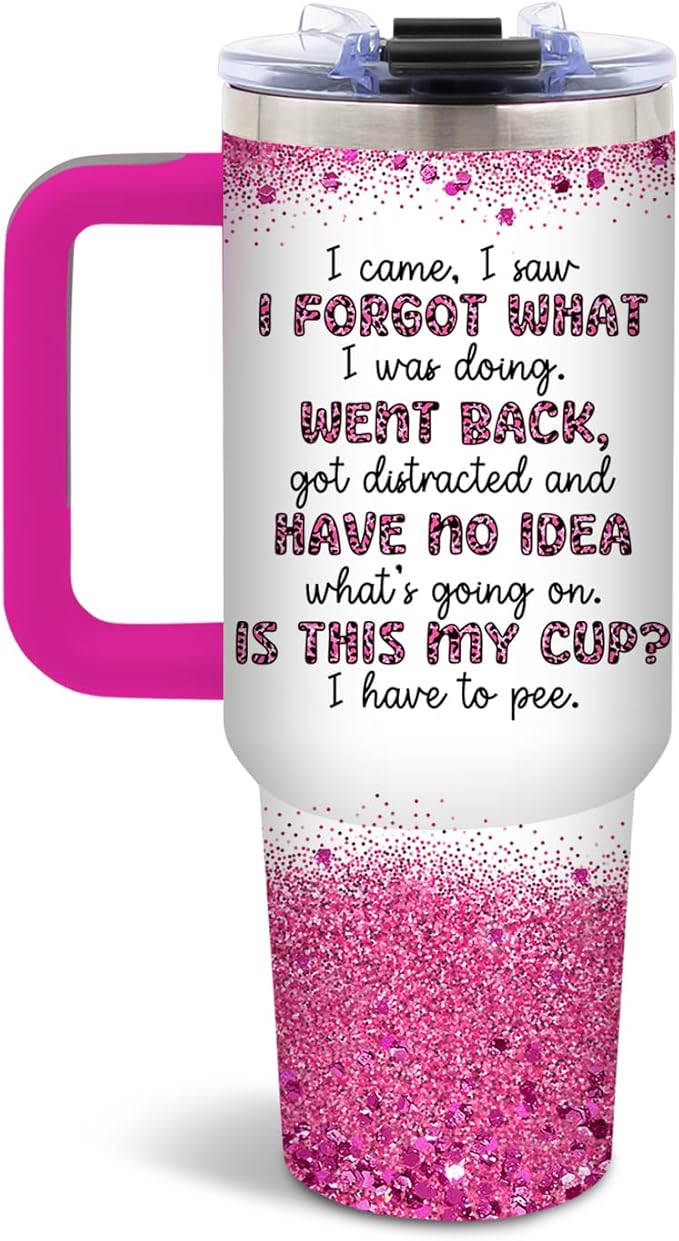 DUUV Birthday Gifts for Women, I Came I Saw I Forgot Tumbler 40 Oz, Gag Gifts for Grandma Grandpa Mom Dad Elderly Senior Citizen Old People, Gift for Retirement Birthday Christmas, 1PCS