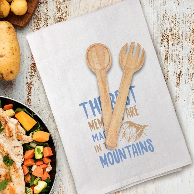 Style In Print Mothers Day Decor Flour Kitchen Towels Mountains Hill Valley Peaks Best Memories Summer Cleaning Supplies Dish Towels Design Only