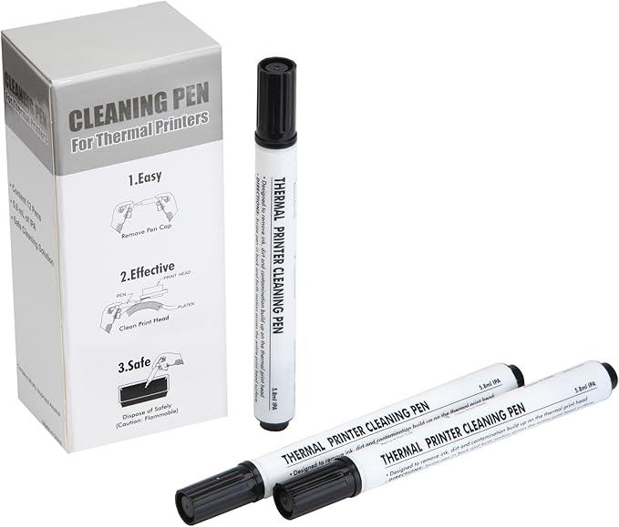 Thermal Printer Cleaning Pen Printhead Cleaning Pen for Card Printer, Price of 12