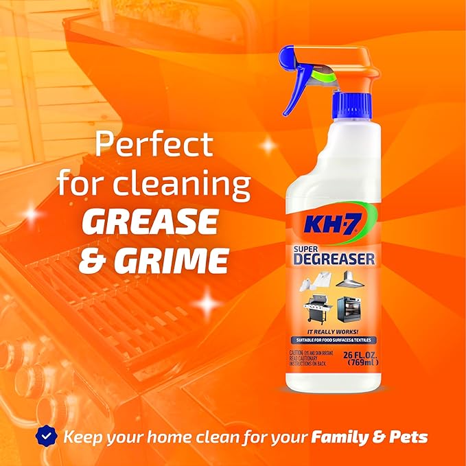 KH-7 Super Degreaser Multipurpose Cleaning Spray: The Heavy Duty All Purpose Cleaner for Your Home, Kitchen, Garage, Car & Laundry | Total Cleaner & Powerful Grease Remover, 26 oz
