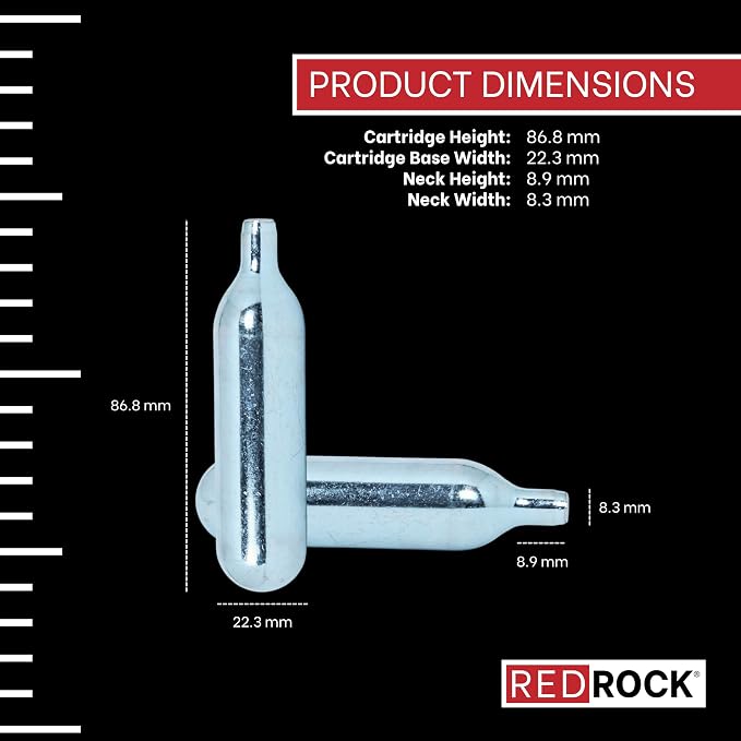 RedRock 16 Gram Unthreaded CO2 Cartridges for RedRock Gallo Drain Gun HVAC Drain Line Cleaner Tool, 60 Pack