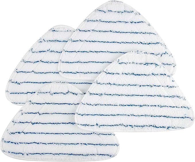 OVENTE Steam Mop Replacement Pads for ST405 Series (Pack of 4), Reusable and Washable Microfiber Cleaning Pads, White ACPST4054