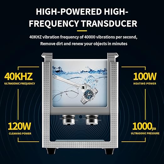 Ultrasonic Machine 3L Digital Ultrasonic Parts Cleaner with Timer 40kHz SUS 304 Stainless Steel Lab Sonic Cleaner for Professional Tools,Metal Parts,Jewelry,Eyeglasses