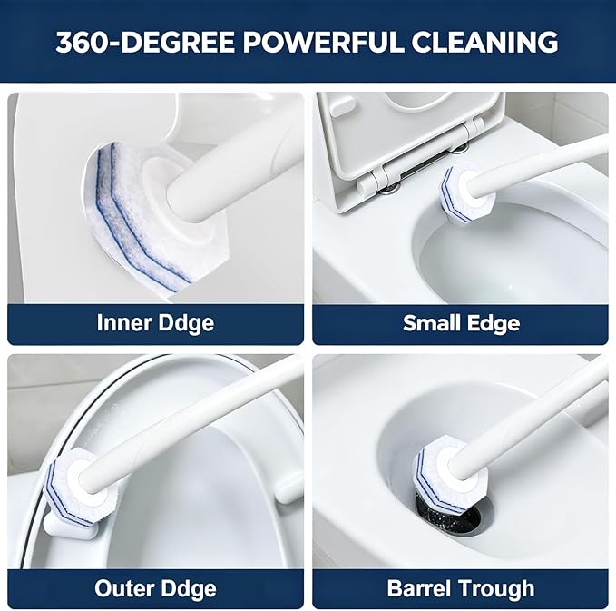80 Pack Disposable Toilet Wand Refills, High-Density Replacement Scrubber Heads, Bathroom Toilet Bowl Cleaning Brush Pads
