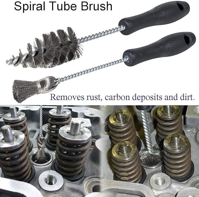 2PCS Injector Sleeve Cup Bore Seat Cleaning Brush Kit AP0084 AP0085 3252 Fit for Ford Powerstroke 7.3L 6.0L 6.4L 6.7L 1994-2018,Caterpillar 3126 C7 C9,Navistar,Maxxforce Stainless Steel