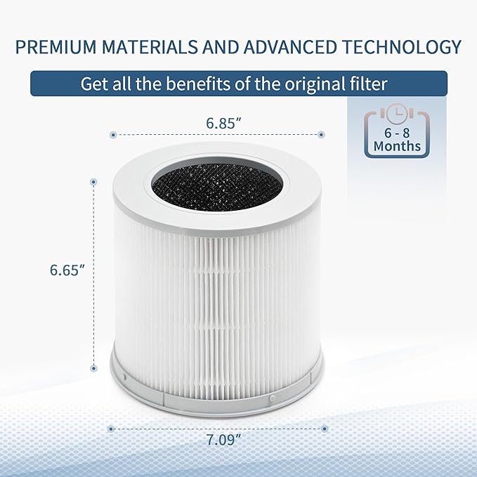 4 Compact Filter Compatible with Xiaomi Smart Air Pur-ifier 4 Compact, 3-Layer Filtration with Premium H13 True HEPA Filter, Fine Pre-Filter and High Efficiency Acti-vated Car-bon, Pack of 2