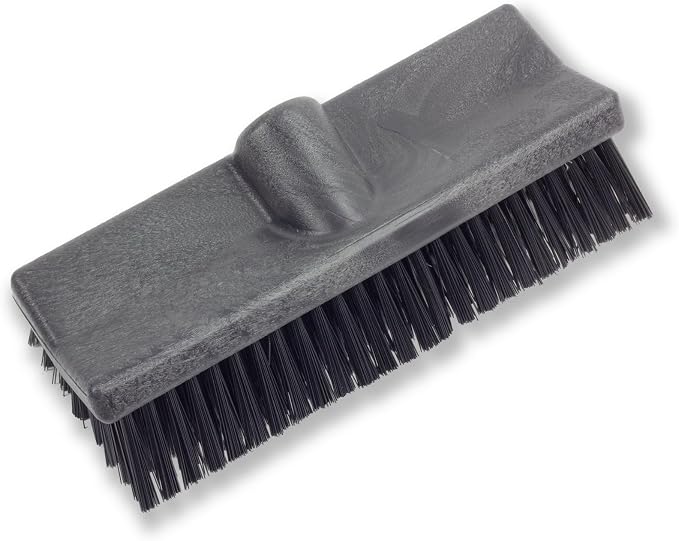 SPARTA 40423EC03 Plastic Floor Scrub Brush, Wall Brush, Equipment Brush With Nonabsorbent Bristles For Industrial Kitchens, Hospitals, Commercial Cleaning, 10 Inches, Black, (Pack of 2)