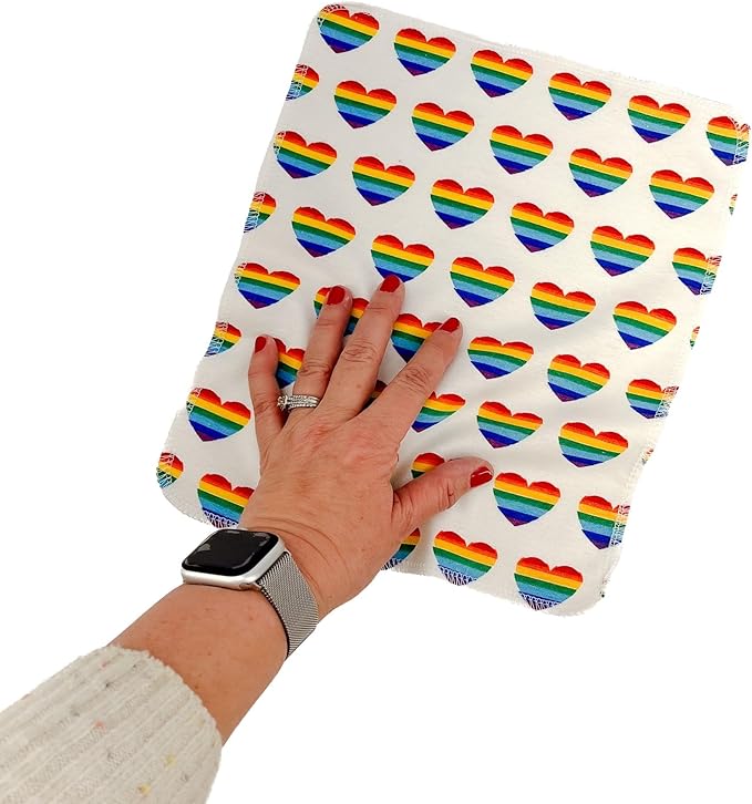Marley's Monsters UNpaper® Towel Roll 12 Pack – Reusable Paper Towels on Tube – Washable Cotton Flannel Kitchen Roll – Zero Waste Snap Free Alternative Made in USA (Pride Pack, 12 Pack)