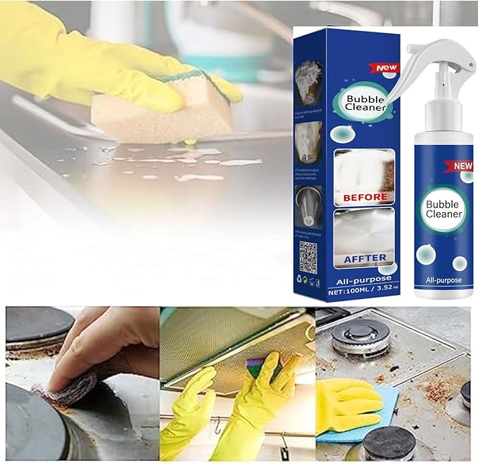 3PCS Bubble Cleaner Foam, Foaming Heavy Oil Stain Cleaner, Stubborn Grease Spray