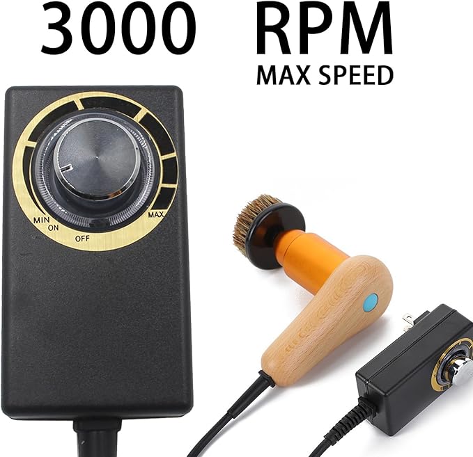 75W Power Electric Shoe Polisher, Adjustable 6 Speed Electric Polisher, Perfect for Leather Shoes and Sneakers, 3 Brush Heads,Time-Saving Solution for Shoe Cleaning (1) (Extra Large)