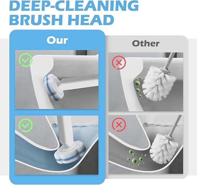 Disposable Toilet Brush Cleaning System, 2pcs Wands with 104pcs Replacement Heads,Stick for Toilet Cleaning,Wands with Refills Pads,Wall Mounted Toliet Wand for Bathroom,Toilet Brush and Holder