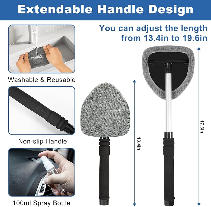 Car Cleaning Kit with High Power Handheld Vacuum, Car Wash Mop with Long Handle, Bucket, Detailing Brush Set, Windshield Cleaner, Complete Interior Exterior Washing Supply for Men Women