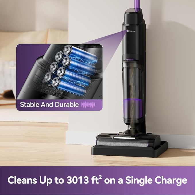 Wet Dry Vacuum Cleaner 16,000Pa,50Mins Runtime Cleaning Area 3,013 ft²,Cordless Vacuum Cleaner, Cordless Vacuum and Mop All in One,for Hard Floors Sticky Messes and Pet Hair,W15 Set