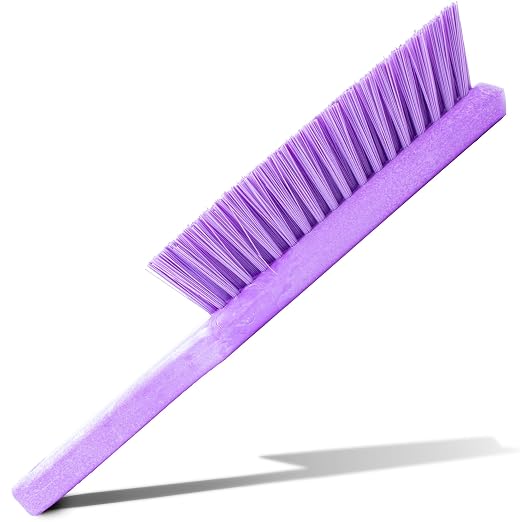 SPARTA 8 Inch Soft Counter Brush with Polyester Bristles and 5 Inch Handle, Color Coded Handheld Broom for Tables Countertops and Foodservice Surfaces, 13 Inch Overall Length, Purple