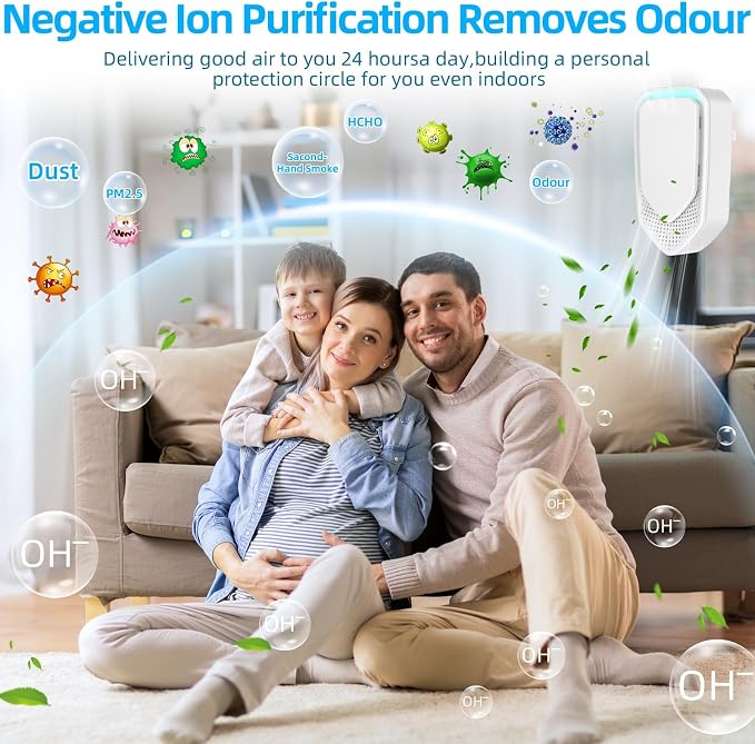 2026 Upgraded Air Ionizers for Home, 8 Pack Negative Ion Air Purifier Plug In, Whisper-Quiet Dust Mites Killer & Odor Eliminator for Bathroom, Bedroom, Kitchen, Pet Areas, Filterless