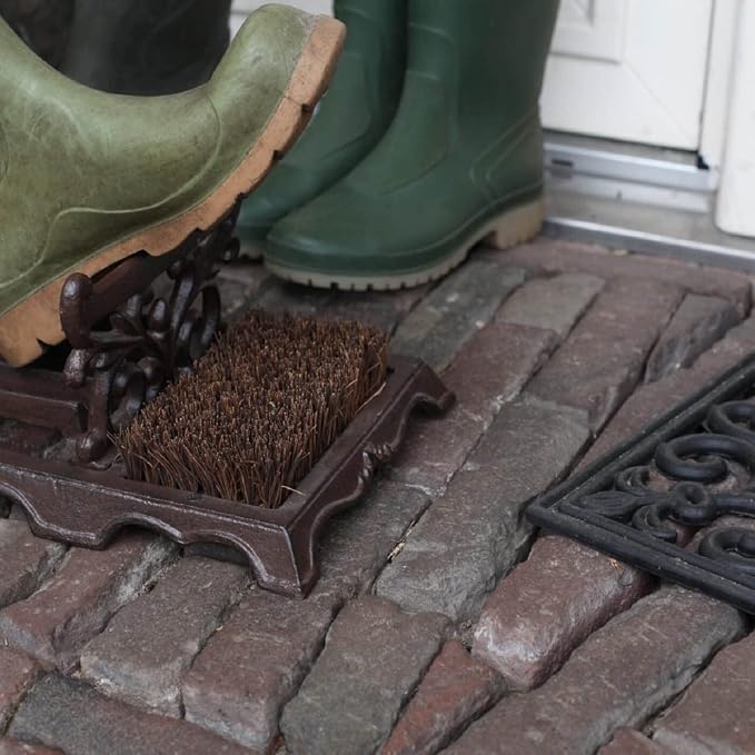 Fallen Fruits LH219 Boot Brush & Scraper, Brown