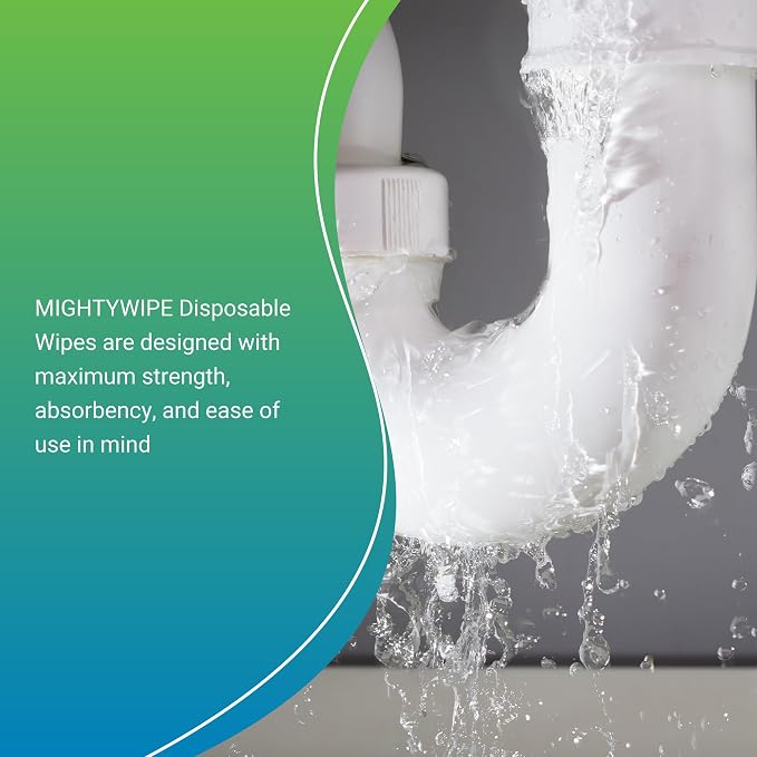 Berk Wiper MIGHTYWIPE - Advanced Heavy Weight Disposable Wipes (475 Heavy Duty Wipers) Latex-Free and Low-Lint for Effective Wiping - Blue Fold Jumbo Roll Paper towel (12 x 12), 1 Perforated Roll
