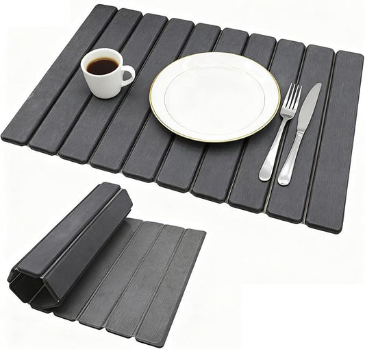 RAIN SPIRIT Large Stone Dish Drying Mat for Kitchen Counter, Diatomaceous Earth Quick Dry Stone Drying , Collapsible Dish Mat Dish Pads for Drying 24"×16" grey