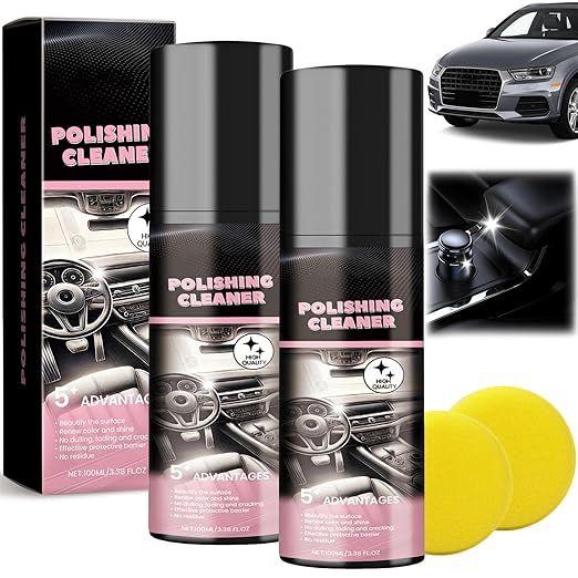 Polishing Cleaner, Car Interior Cleaner, 2025 New Car Interior Detail Polish for Vehicle Detailing, Rubber, Leather, All Purpose Detailer Spray (2PC)
