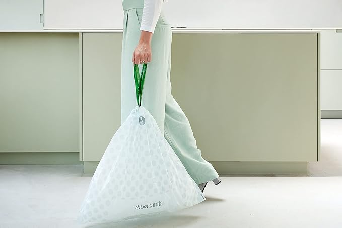 Brabantia PerfectFit Trash Bags (Size H/13.2-16 Gal) Thick Plastic Trash Can Liners with Drawstring Handles (120 Bags)