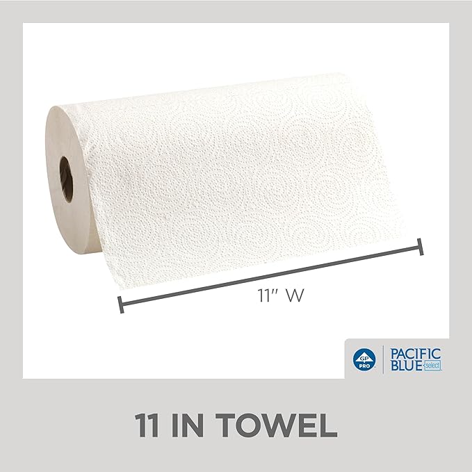 Pacific Blue Select 2-Ply Perforated Roll Paper Towel by GPPRO (Georgia-Pacific), White, 27700, 250 Sheets Per Roll, 12 Rolls Per Case