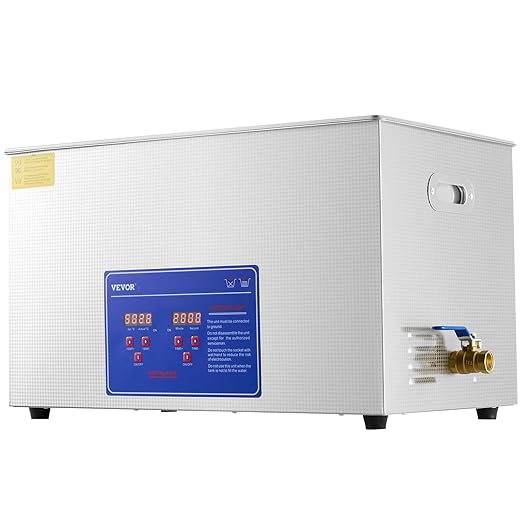 VEVOR Ultrasonic Professional Cleaner, 30 L Ultrasound Jewelry Cleaner with Digital Timer & Heater, Stainless Steel Industrial Sonic Cleaner 40kHz for Glasses, Watches, Rings, Small Parts
