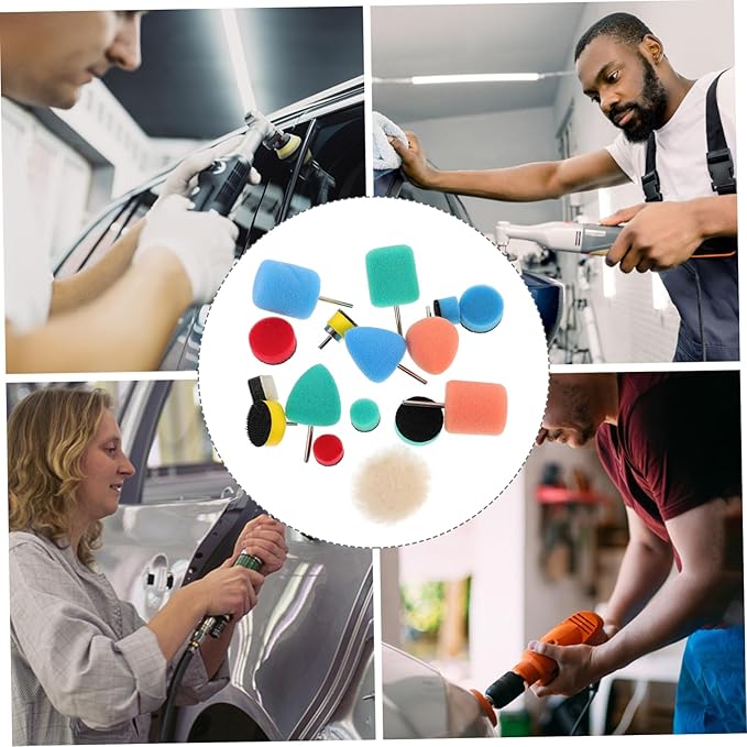 32pcs Car Polishing Sponge Pads Kit Auto Buffing Wheel for Detailing and Waxing for Headlights and Narrow Spaces Reusable and Lightweight