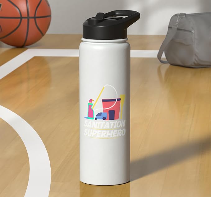 Sanitation Superhero Cleaning Stainless Steel Insulated Water Bottle