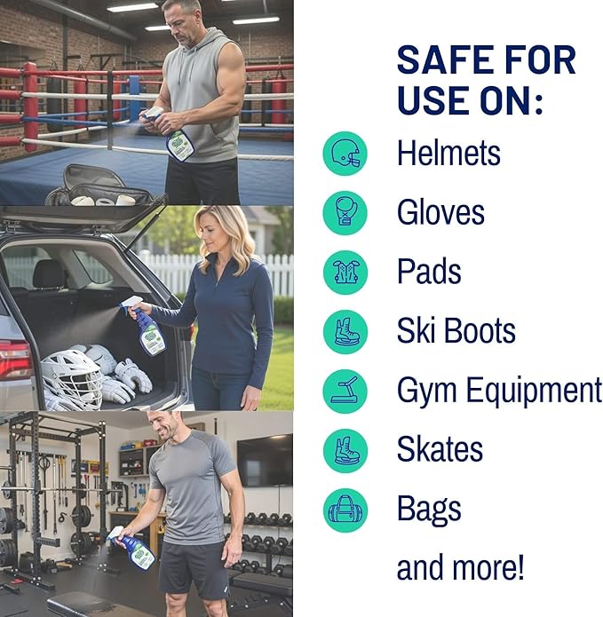 Vapor Fresh Sports Cleaner and Deodorizer - For Boxing Gloves, Sports Pads, Helmets, Gym Bags, Gym Equipment and More - Naturally Powered By Plants, 16 Fl Oz (12-Pack)