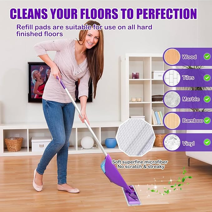 100 Pack Disposable Wetjet Pads Refills for Swiffer Wet Jet Mops, 4 Layers Thickened | Super Heavy-Duty Absorbent | Stickiness, Absorbent for Household Cleaning & Suit All Multi-Surface
