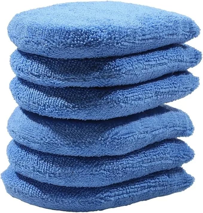 2/4pcs Soft Microfiber Car Waxing Applicator Mitts Polishing Sponge Finger Wax Foam Washing Pad Auto Detailing Cleaning Tools(Blue 4pcs)