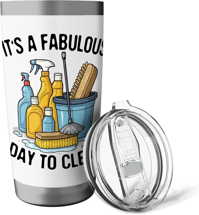 Funny Cleaning Supplies Janitor Housekeeper Gift Stainless Steel Insulated Tumbler