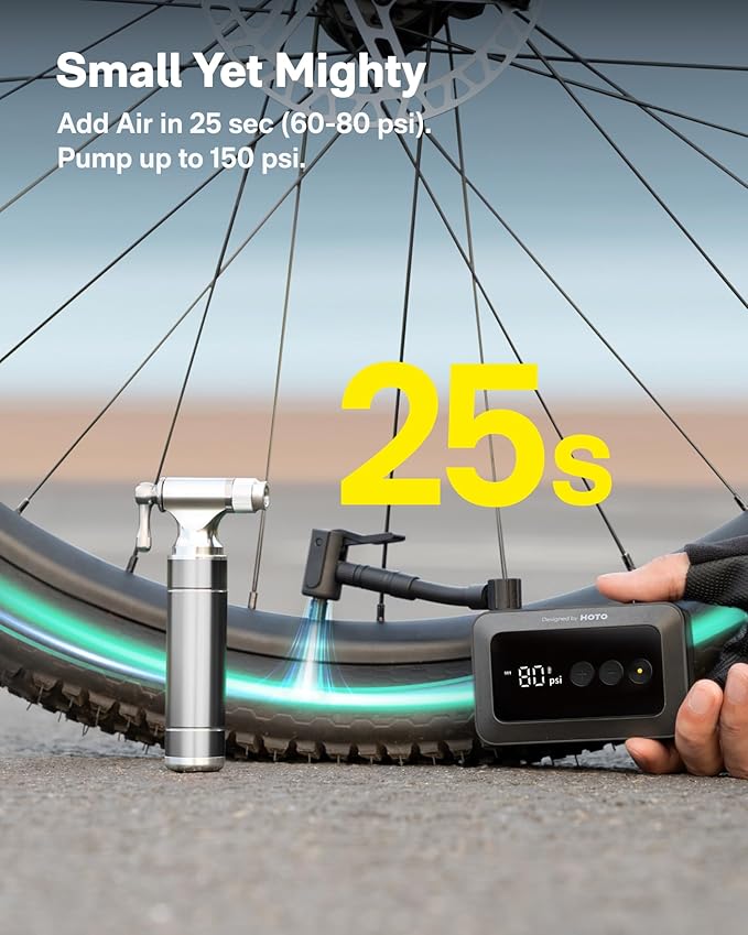 HOTO Handheld Vacuum Cleaner Cordless & Mini Bike Tire Pump
