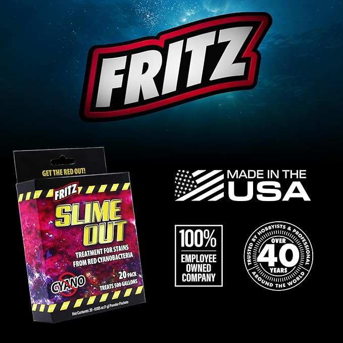 Fritz Aquatics Slime Out Treatment for Stains from Red Cyanobacteria in Fresh or Saltwater Aquariums (20-Count)