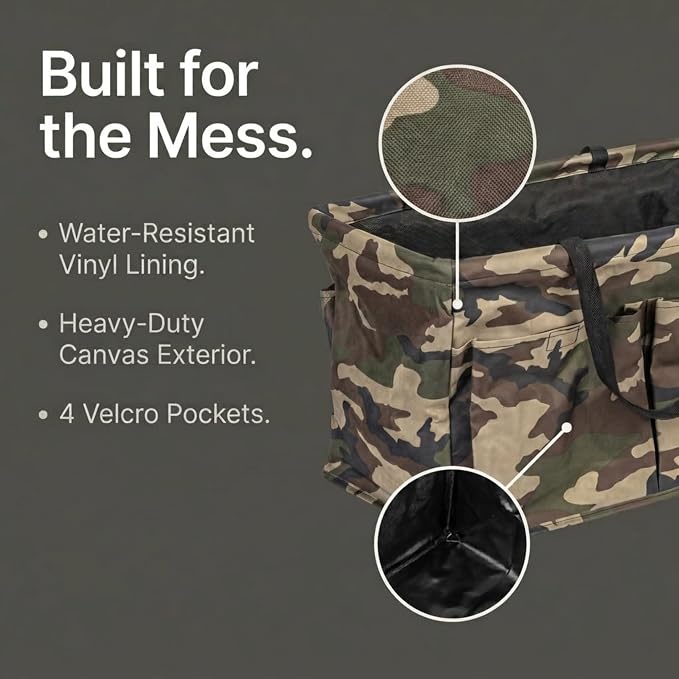 Household Essentials Camo Krush Container All-Purpose Utility Tote with Pockets
