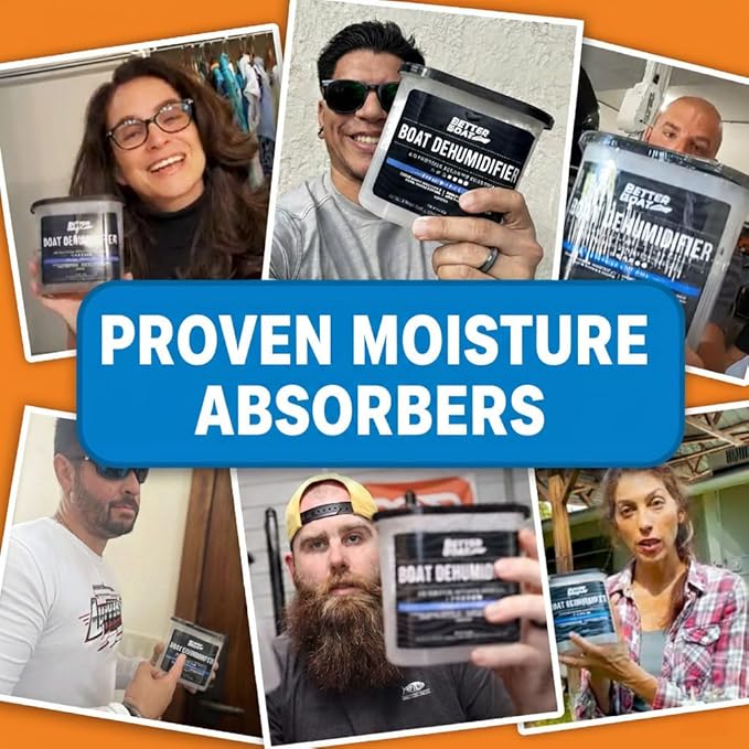 Moisture Absorber 4 Pack with Activated Charcoal Dehumidifier Bucket, Unscented Odor Absorber for Closet Basement Bathroom Boat RV, Disposable - Better Boat